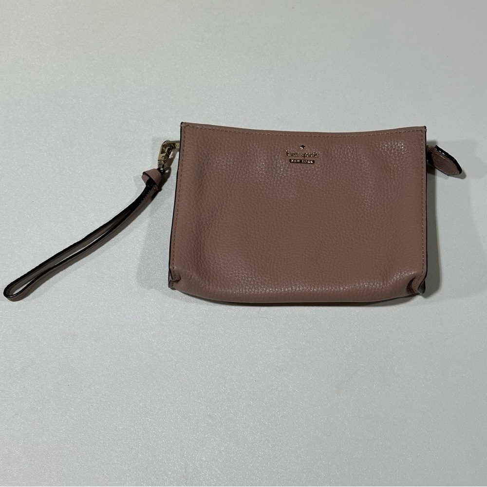 Kate Spade Mauve Pink Jackson Street Marlow Cow Leather Wristlet Double Pocket